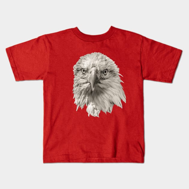 Bald Eagle head Kids T-Shirt by dalyndigaital2@gmail.com